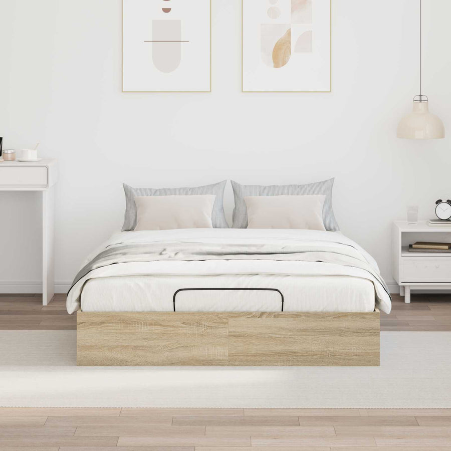 Ottoman Bedframe Sonoma Eiken 193 x 120 x 25 cm Spaanplaat