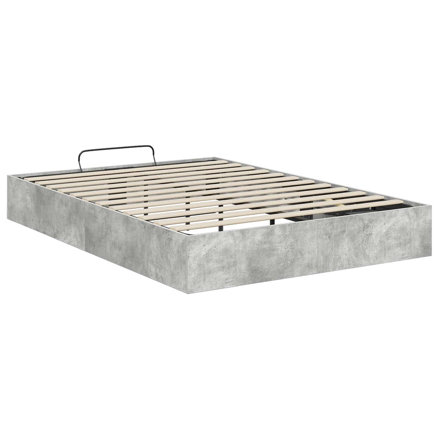 Ottoman Bedframe met opslag Beton 193 x 120 x 25 cm Spaanplaat