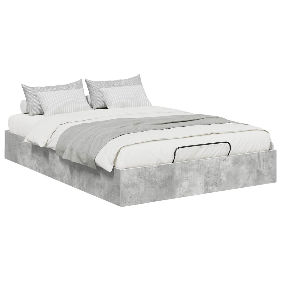 Ottoman Bedframe met opslag Beton 193 x 120 x 25 cm Spaanplaat