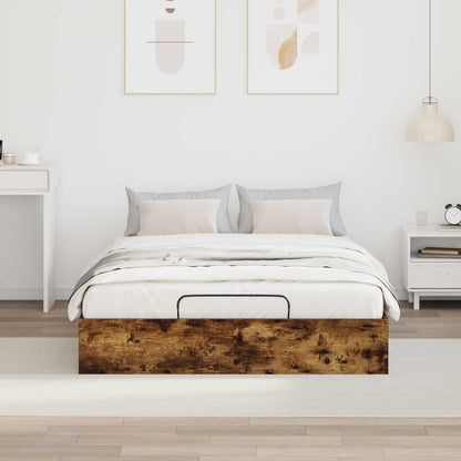 Ottoman Bedframe Gerookt eiken 193 x 120 x 25 cm Spaanplaat