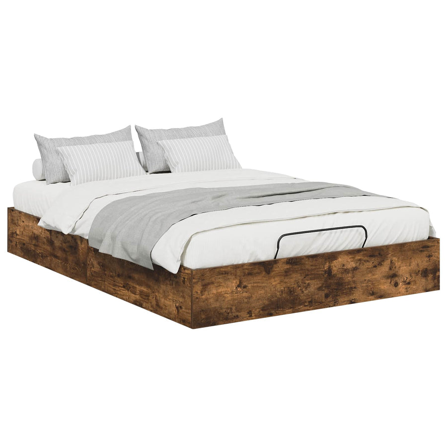 Ottoman Bedframe Gerookt eiken 193 x 120 x 25 cm Spaanplaat