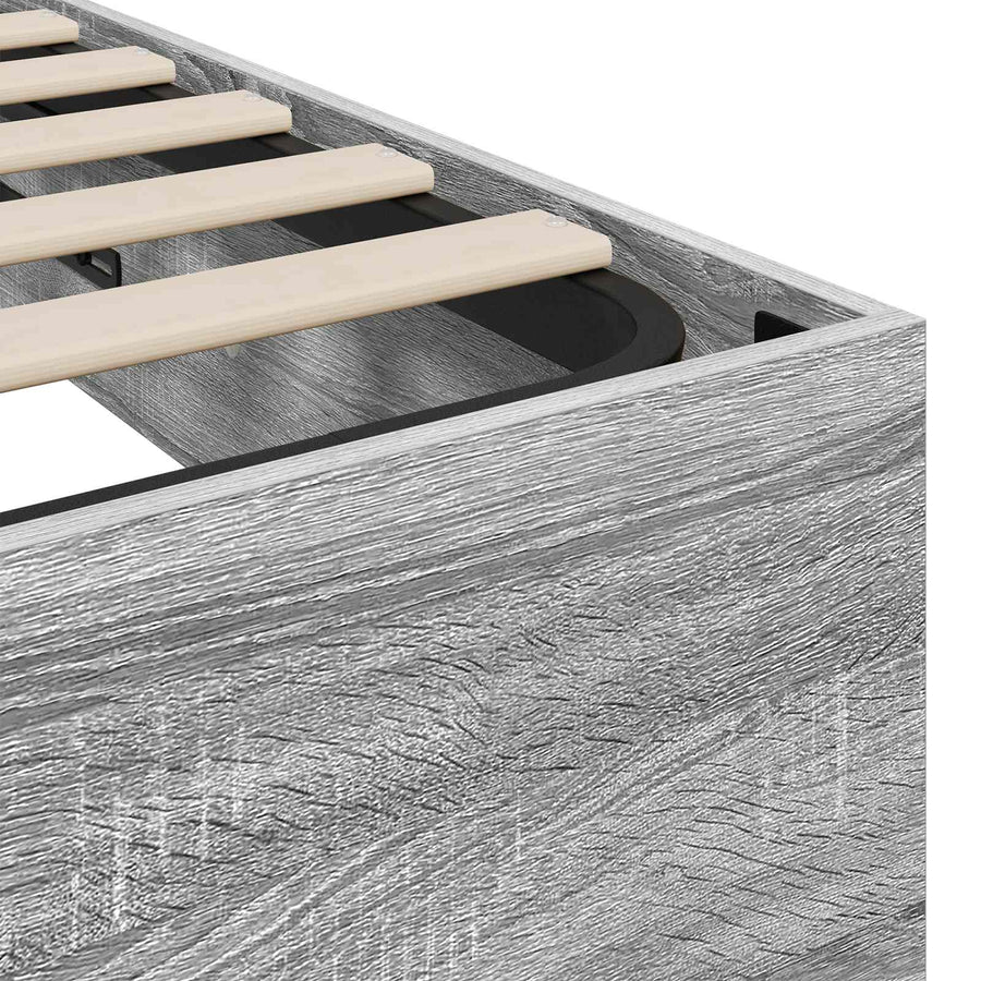 Ottoman Bedframe Grijs Sonoma 193 x 120 x 25 cm Spaanplaat