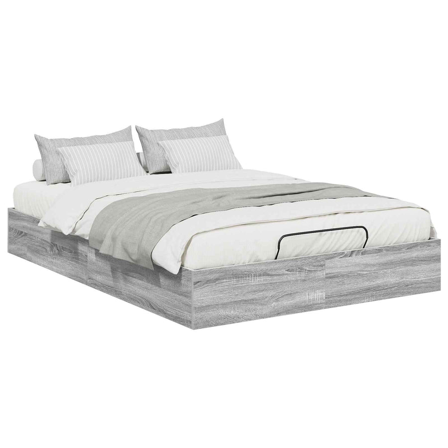 Ottoman Bedframe Grijs Sonoma 193 x 120 x 25 cm Spaanplaat
