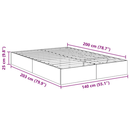 Ottoman Bedframe Grijs Sonoma 193 x 120 x 25 cm Spaanplaat