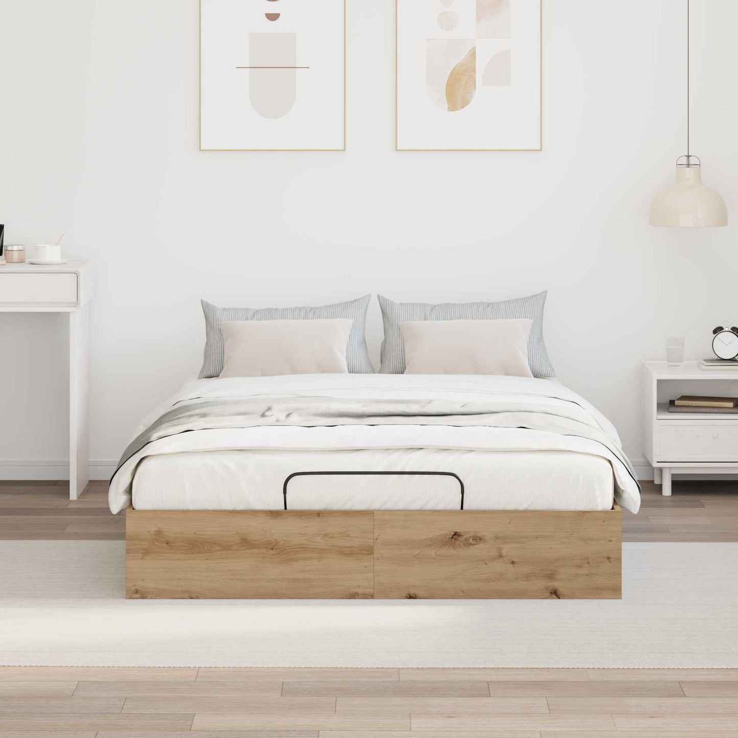 Ottoman Bedframe Ambachtelijk eiken 193 x 120 x 25 cm