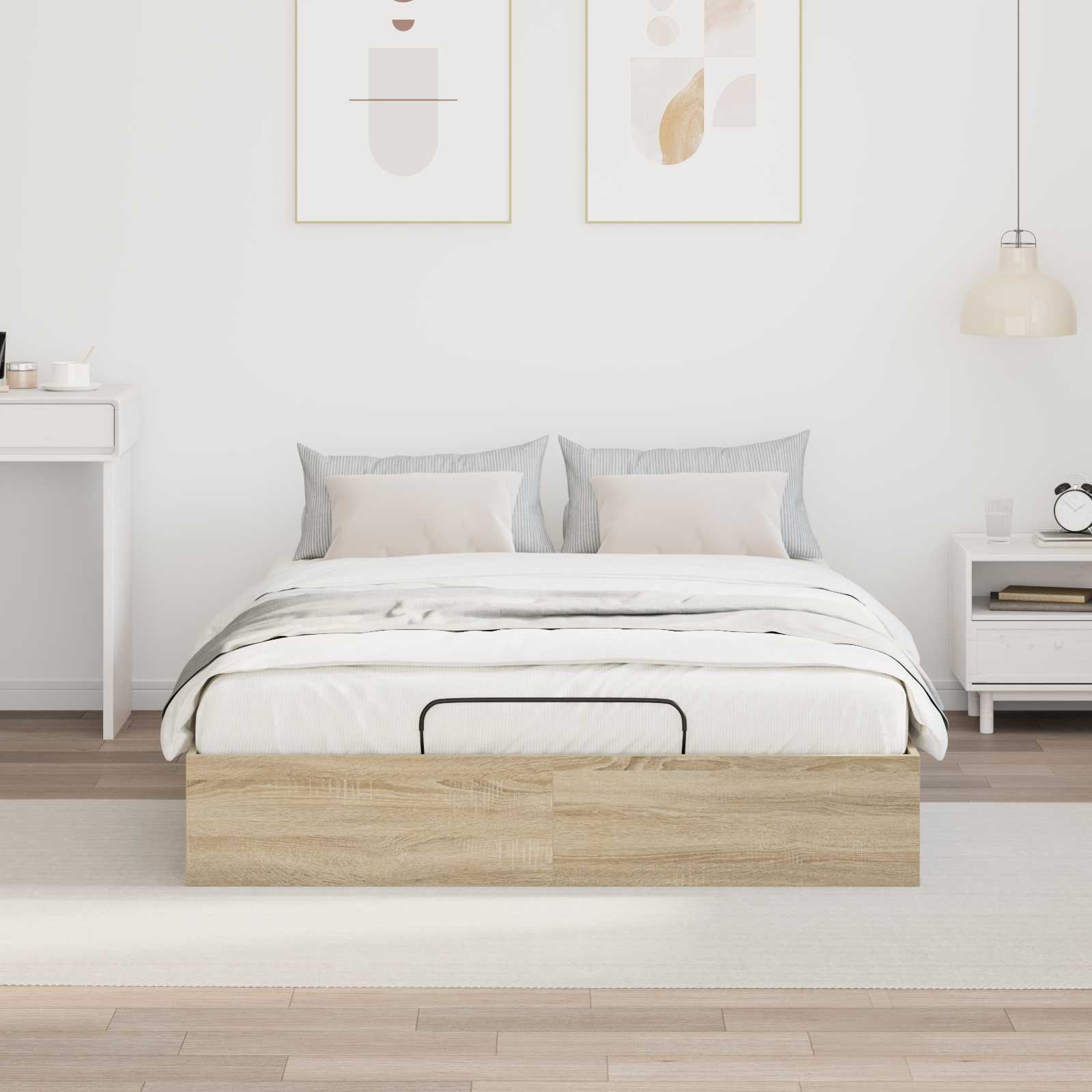 Ottoman Bedframe Sonoma Eiken 193 x 120 x 25 cm Spaanplaat