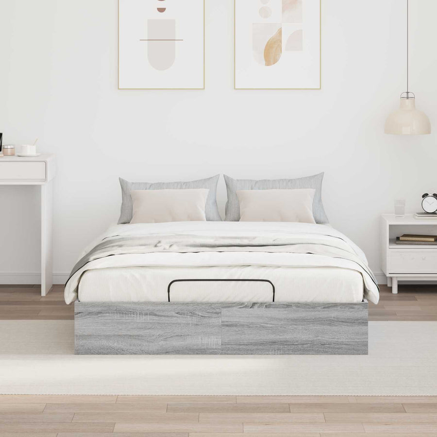 Ottoman Bedframe Grijs Sonoma 193 x 120 x 25 cm Spaanplaat