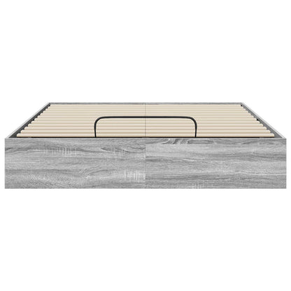 Ottoman Bedframe Grijs Sonoma 193 x 120 x 25 cm Spaanplaat
