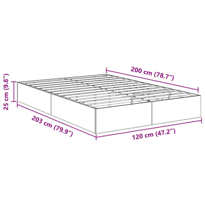 Ottoman Bedframe Grijs Sonoma 193 x 120 x 25 cm Spaanplaat