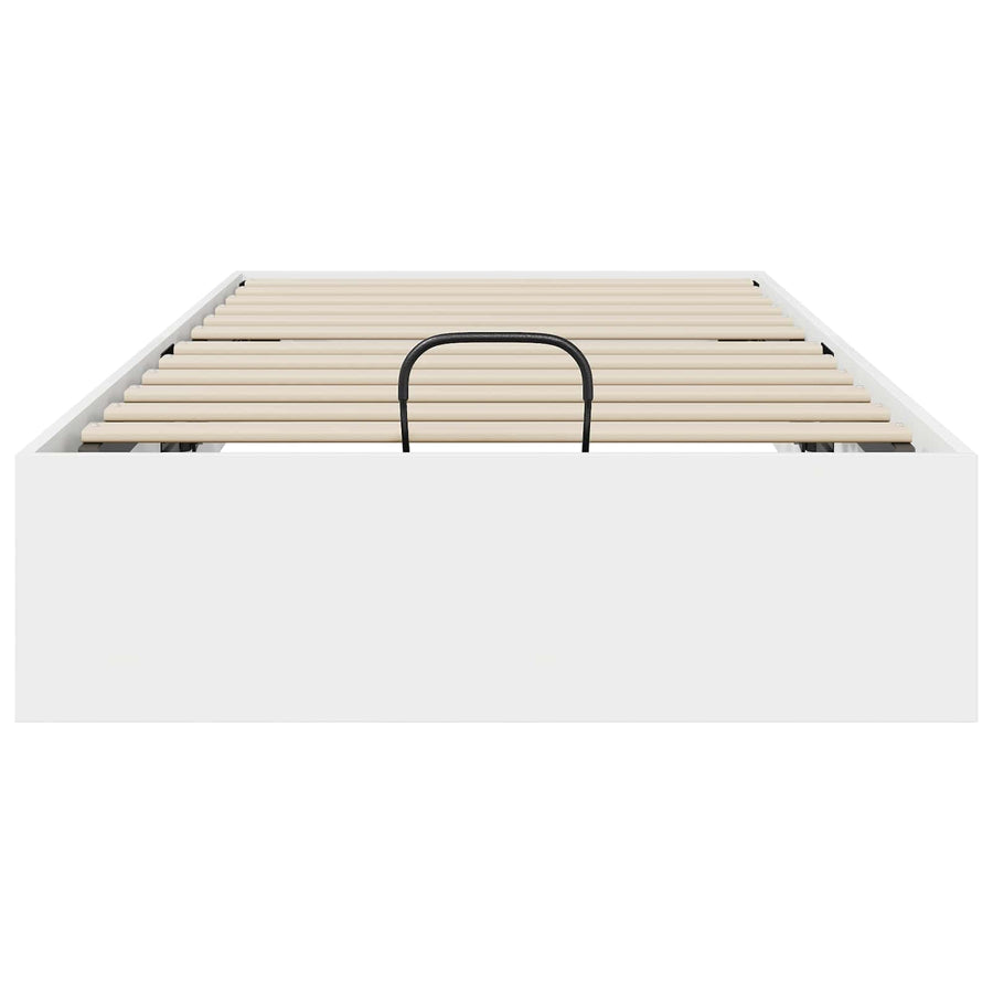 Ottoman Bedframe met opslag Wit 193 x 120 x 25 cm Spaanplaat