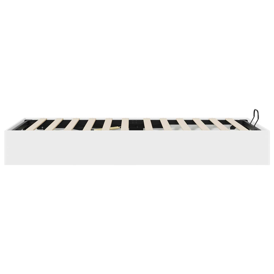 Ottoman Bedframe met opslag Wit 193 x 120 x 25 cm Spaanplaat