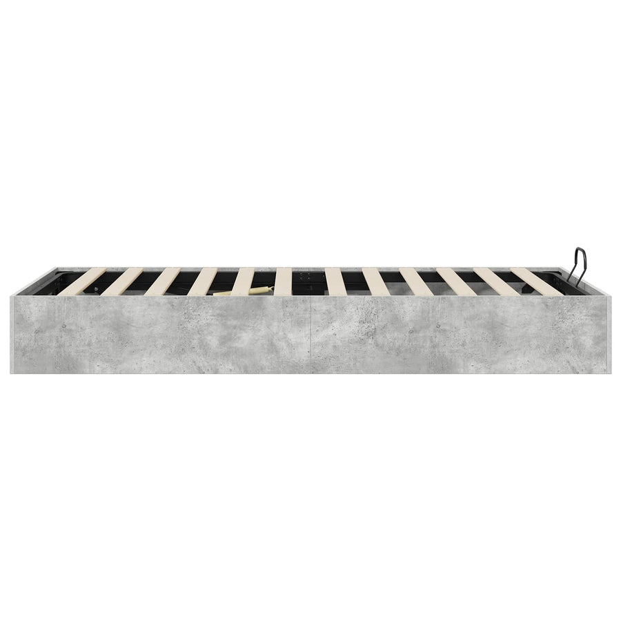 Ottoman Bedframe met opslag Beton 193 x 120 x 25 cm Spaanplaat