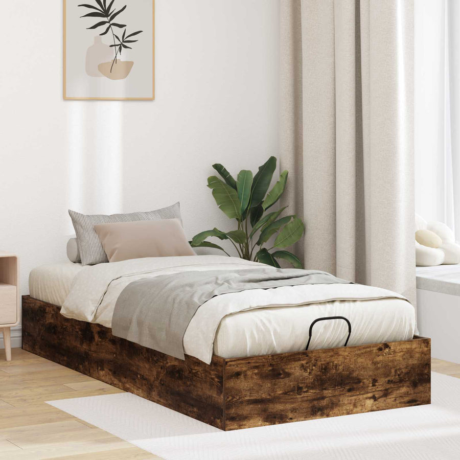 Ottoman Bedframe Gerookt eiken 193 x 120 x 25 cm Spaanplaat