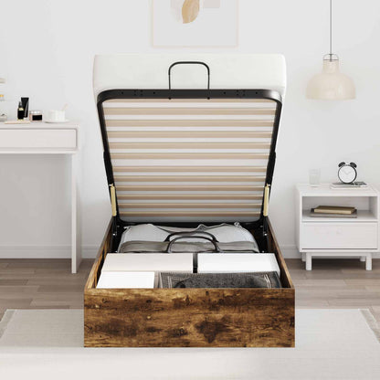 Ottoman Bedframe Gerookt eiken 193 x 120 x 25 cm Spaanplaat