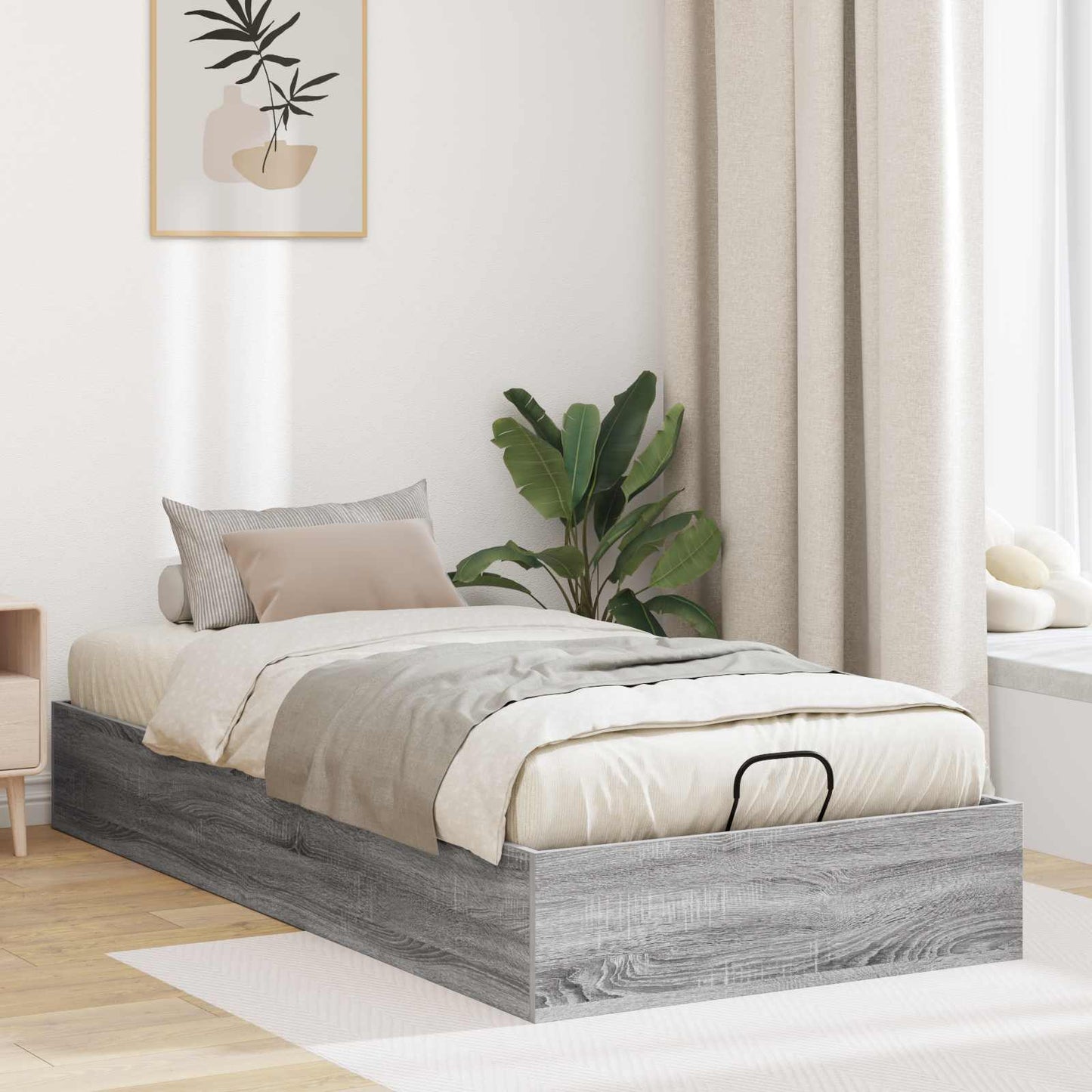 Ottoman Bedframe Grijs Sonoma 193 x 120 x 25 cm Spaanplaat