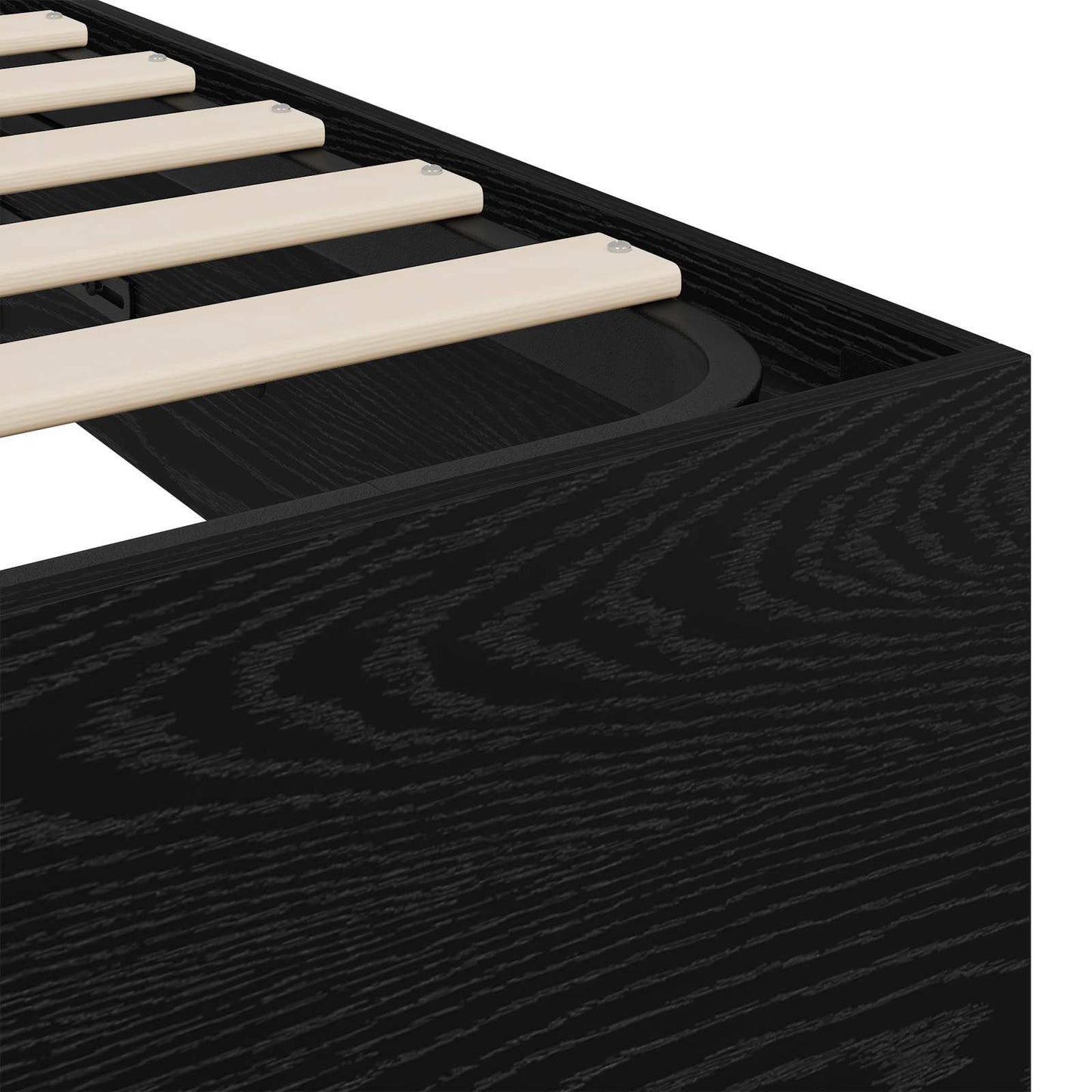 Ottoman Bedframe Zwart Eiken 193 x 120 x 25 cm Spaanplaat
