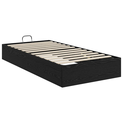 Ottoman Bedframe Zwart Eiken 193 x 120 x 25 cm Spaanplaat