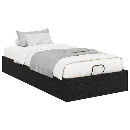 Ottoman Bedframe Zwart Eiken 193 x 120 x 25 cm Spaanplaat