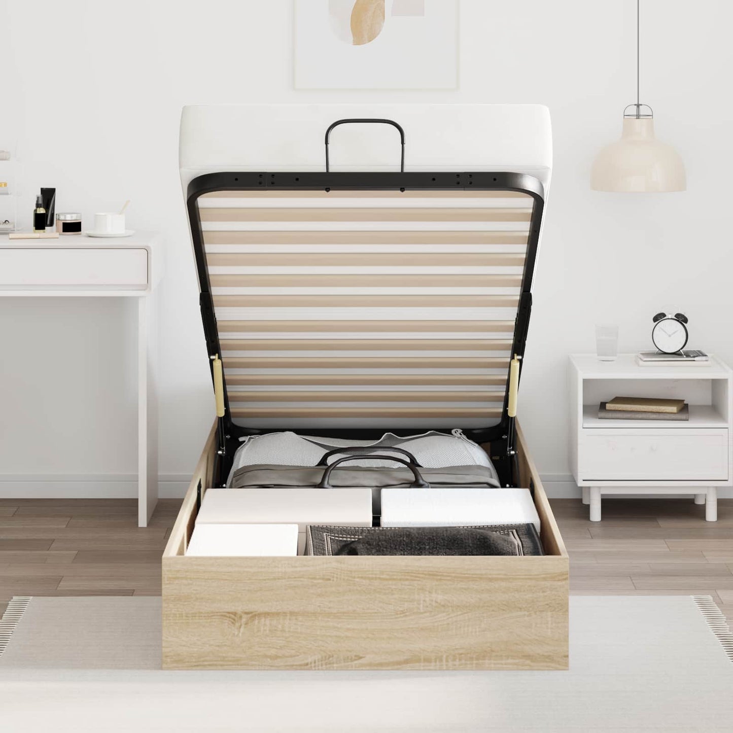 Ottoman Bedframe met opslag Sonoma Eiken 203 x 80,5 x 25 cm