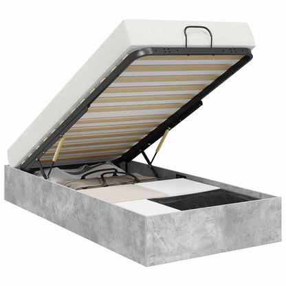 Ottoman Bedframe met opslag Beton 193 x 120 x 25 cm Spaanplaat
