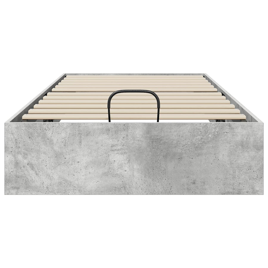 Ottoman Bedframe met opslag Beton 193 x 120 x 25 cm Spaanplaat