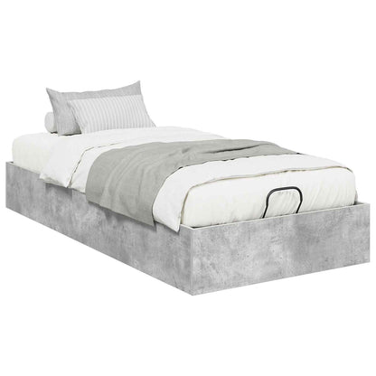 Ottoman Bedframe met opslag Beton 193 x 120 x 25 cm Spaanplaat