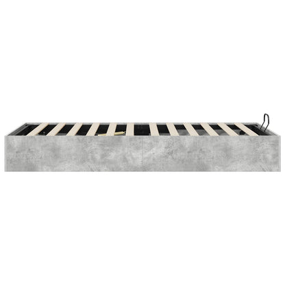 Ottoman Bedframe met opslag Beton 193 x 120 x 25 cm Spaanplaat