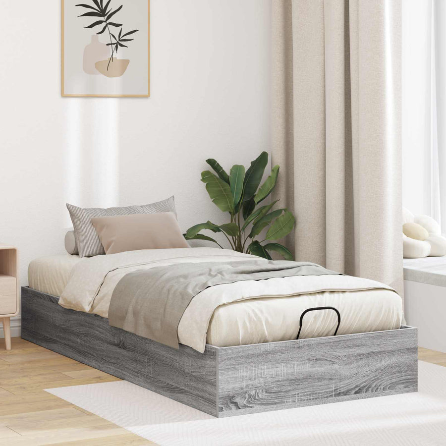 Ottoman Bedframe Grijs Sonoma 193 x 120 x 25 cm Spaanplaat