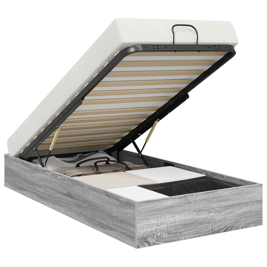 Ottoman Bedframe Grijs Sonoma 193 x 120 x 25 cm Spaanplaat