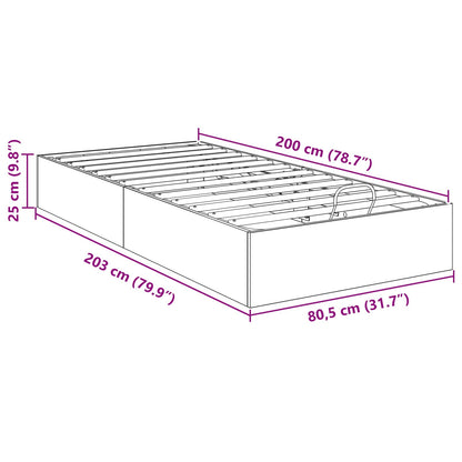 Ottoman Bedframe Grijs Sonoma 193 x 120 x 25 cm Spaanplaat