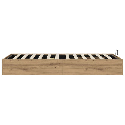Ottoman Bedframe Ambachtelijk eiken 193 x 120 x 25 cm