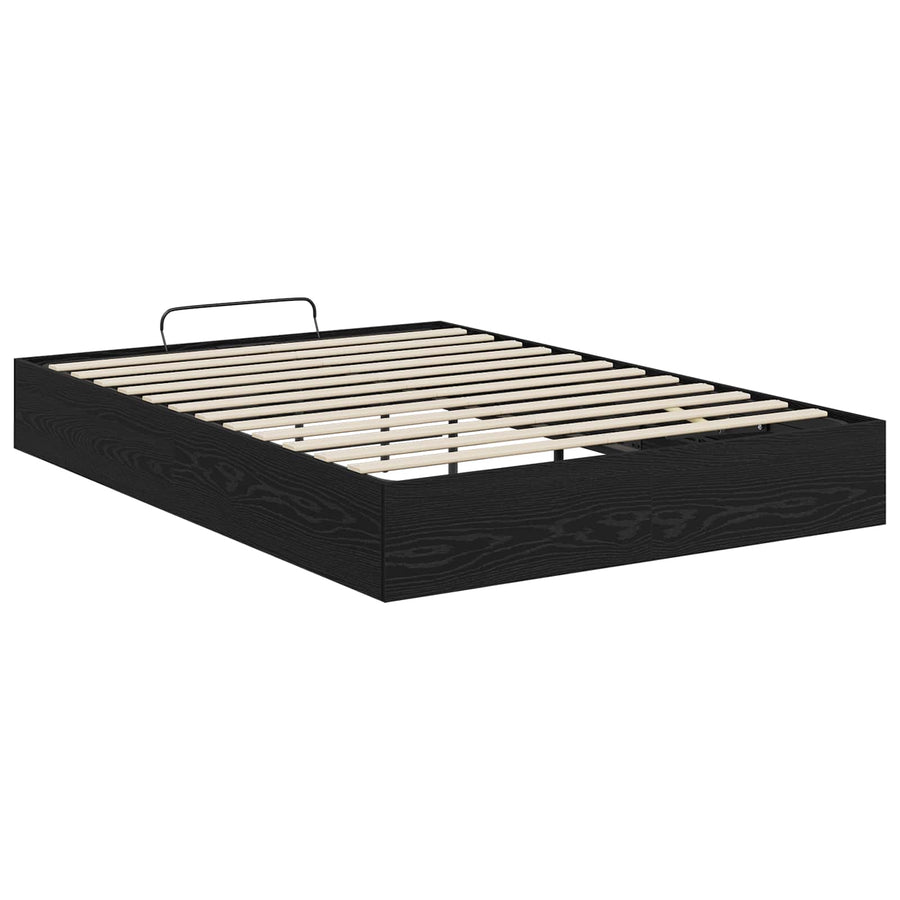 Ottoman Bedframe Zwart Eiken 193 x 120 x 25 cm Spaanplaat