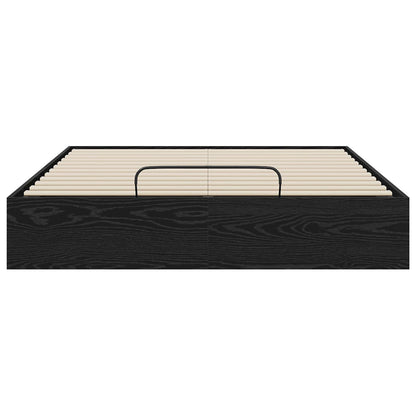 Ottoman Bedframe Zwart Eiken 193 x 120 x 25 cm Spaanplaat