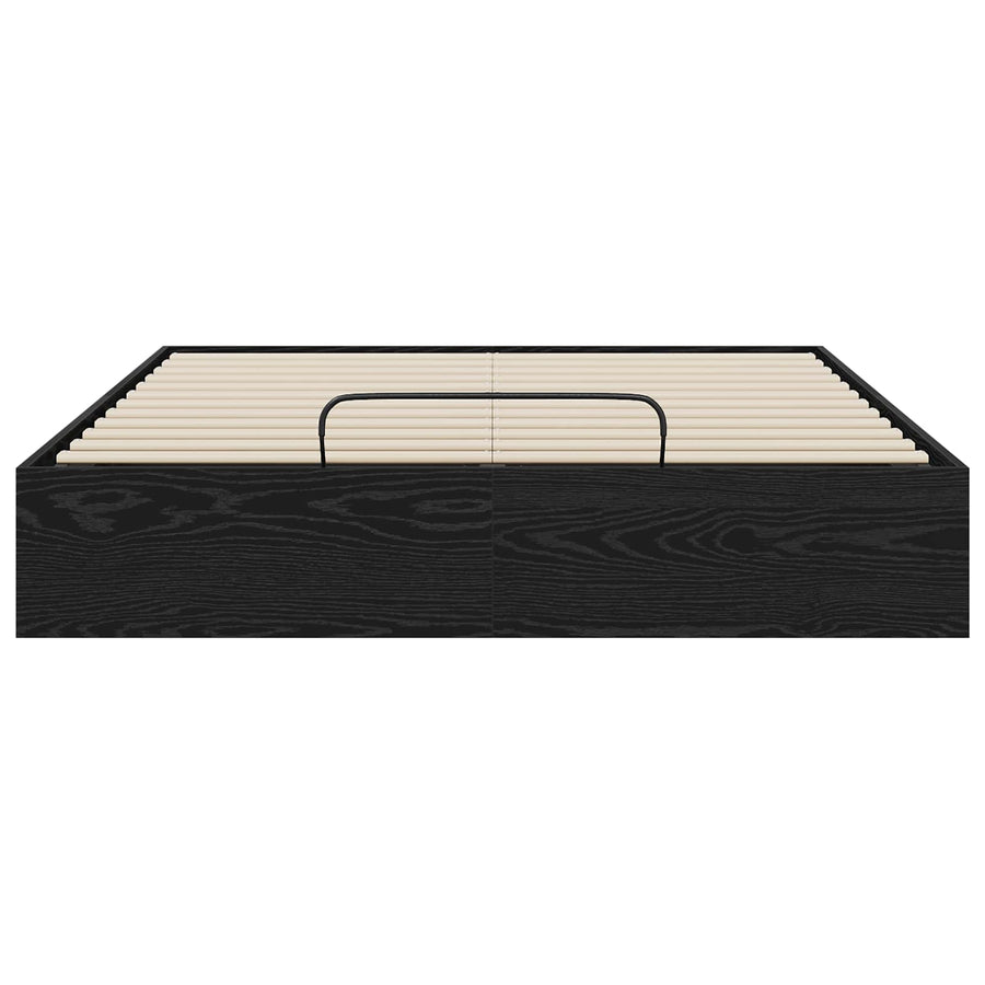 Ottoman Bedframe Zwart Eiken 193 x 120 x 25 cm Spaanplaat