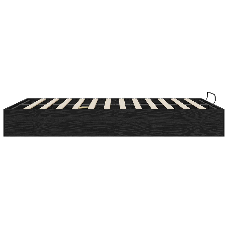 Ottoman Bedframe Zwart Eiken 193 x 120 x 25 cm Spaanplaat