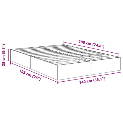 Ottoman Bedframe met opslag Beton 193 x 120 x 25 cm Spaanplaat