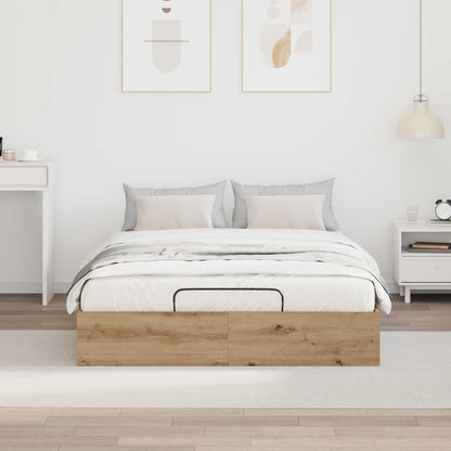 Ottoman Bedframe Ambachtelijk eiken 193 x 120 x 25 cm