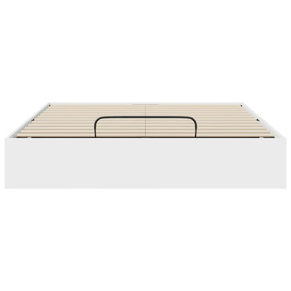Ottoman Bedframe met opslag Wit 193 x 120 x 25 cm Spaanplaat