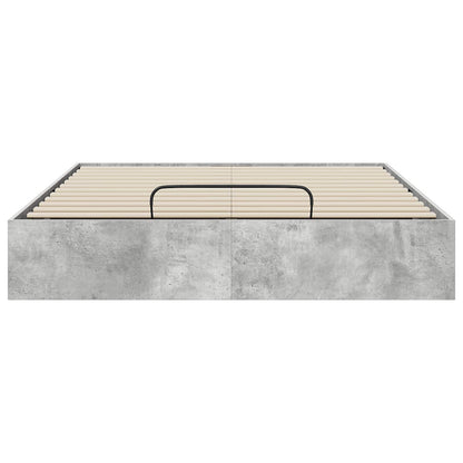 Ottoman Bedframe met opslag Beton 193 x 120 x 25 cm Spaanplaat