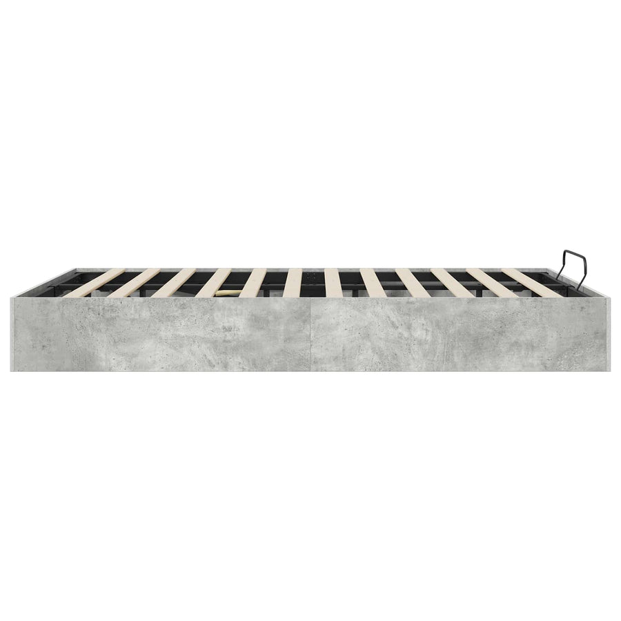 Ottoman Bedframe met opslag Beton 193 x 120 x 25 cm Spaanplaat