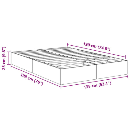 Ottoman Bedframe met opslag Beton 193 x 120 x 25 cm Spaanplaat