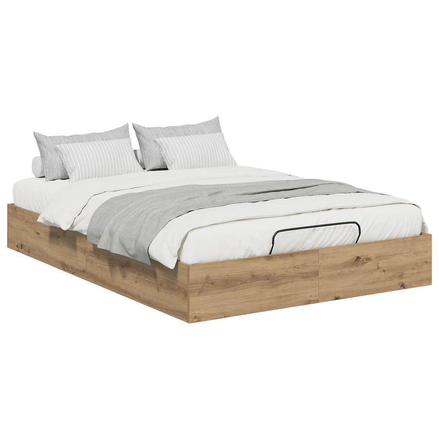 Ottoman Bedframe Ambachtelijk eiken 193 x 120 x 25 cm