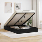 Ottoman bedframe 193x120x25 cm spaanplaat zwart eiken