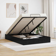 Ottoman bedframe 193x120x25 cm spaanplaat zwart eiken