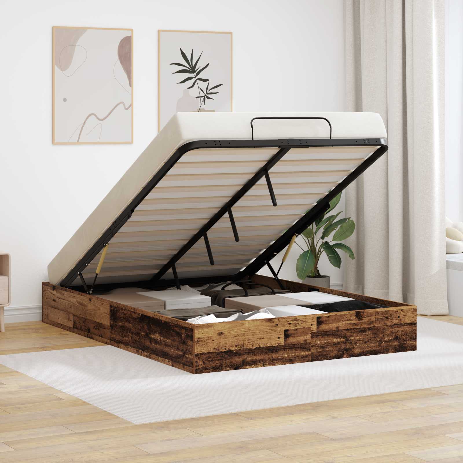 Ottoman Bedframe Oudhout 193 x 120 x 25 cm Spaanplaat