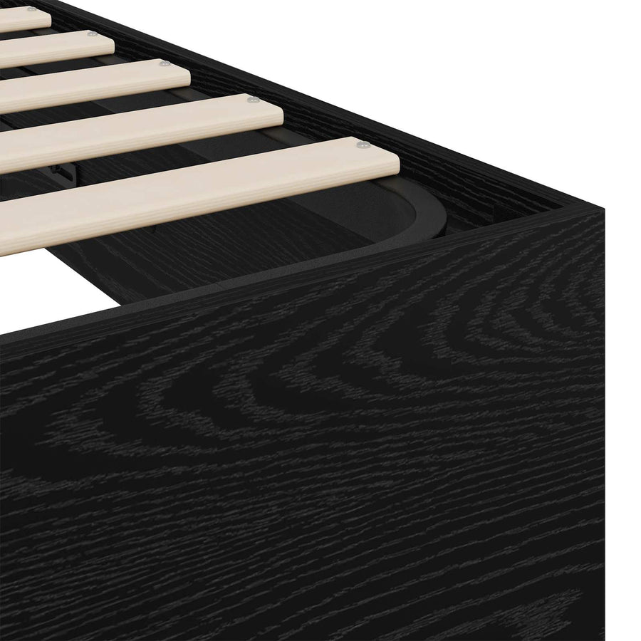 Ottoman Bedframe Zwart Eiken 193 x 120 x 25 cm Spaanplaat