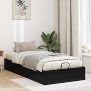 Bedframe 193x90x25 cm spaanplaat zwart eiken