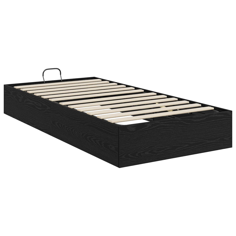 Ottoman Bedframe Zwart Eiken 193 x 120 x 25 cm Spaanplaat