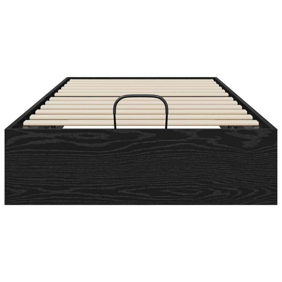 Ottoman Bedframe Zwart Eiken 193 x 120 x 25 cm Spaanplaat