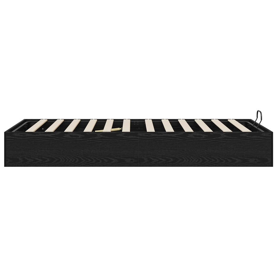 Ottoman Bedframe Zwart Eiken 193 x 120 x 25 cm Spaanplaat